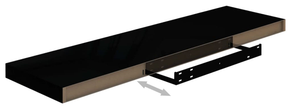 vidaXL Wall Shelf Floating Shelf Display Shelf Wall Mounted High Gloss Black