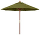9' Square Push Lift Wood Umbrella, Palm Pacifica
