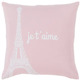 Surya Motto Pale Pink Pillow Shell With Down Insert 18"H X 18"W
