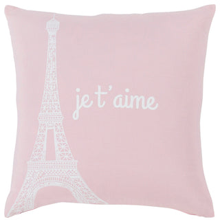 Surya Motto Pale Pink Pillow Shell With Down Insert 18"H X 18"W