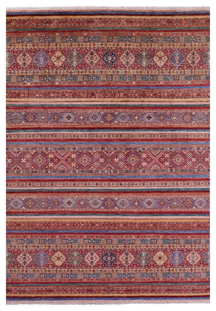 Khorjin Super Kazak Handmade Wool Rug 8' 2" X 11' 6" Q10113