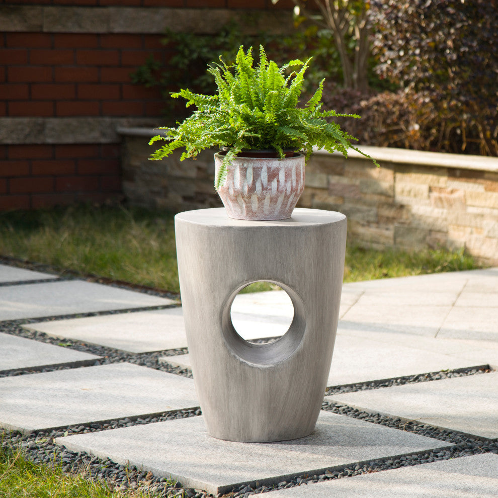 Multi-functional MGO Faux Concrete Garden Stool or Plant Stand or Accent Table