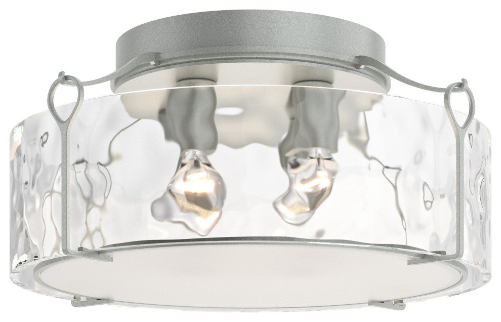 Bow Large Semi-Flush, Vintage Platinum Finish, Water Glass