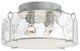 Bow Large Semi-Flush, Vintage Platinum Finish, Water Glass