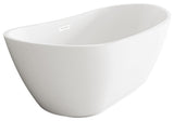 Igor 62" Soaking Bathtub, Glossy White With Polished White Trim