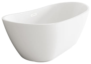 Igor 62" Soaking Bathtub, Glossy White With Polished White Trim