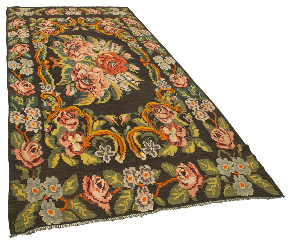 Rug N Carpet - Handmade Moldovian 5' 5'' x 12' 1'' Unique Flatweave Kilim Rug
