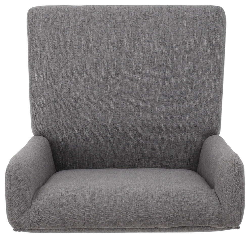 GDF Studio Cline Contemporary Fabric Wingback Dining Chair, Set of 2, Dark Gray