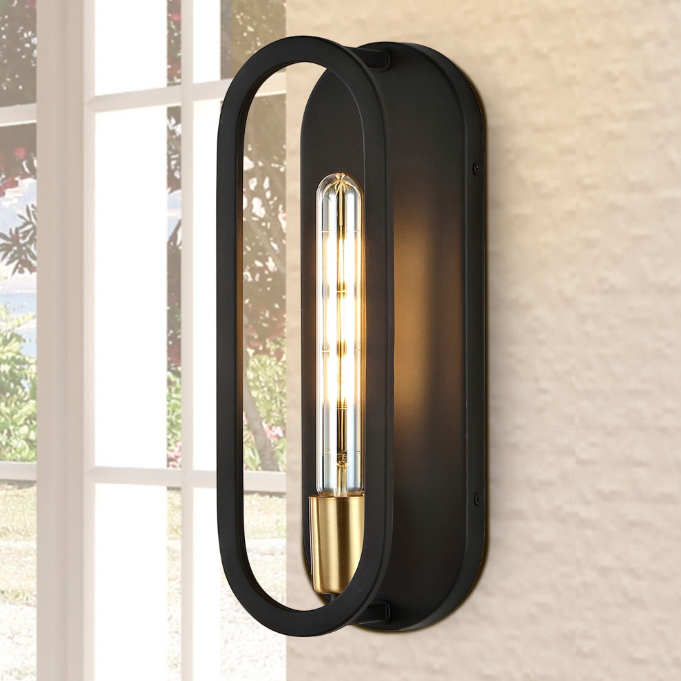 Emilia 4.75" 1-Light Modern Bohemian Iron LED Sconce, Black