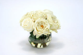 WaterlookÂ® Cream White Roses in Rose Bowl