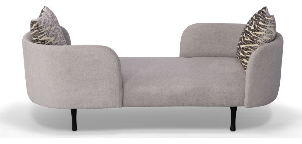 Divani Casa Jamie Glam Light Blue Fabric Two Seater Chaise