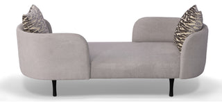 Divani Casa Jamie Glam Light Blue Fabric Two Seater Chaise