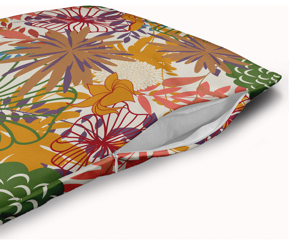 Jumble Floral Accent Pillow With Removable Insert, Scallion, 18"x18"