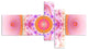 Cabalistic Pink Fractal Design, Abstract Wall Art Canvas, 60"x32", 5 panels