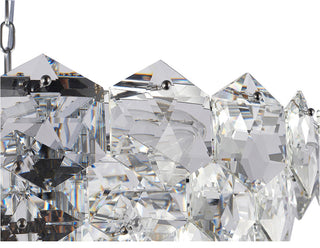 15-Light Chrome Steel Chandelier With Clear Crystals