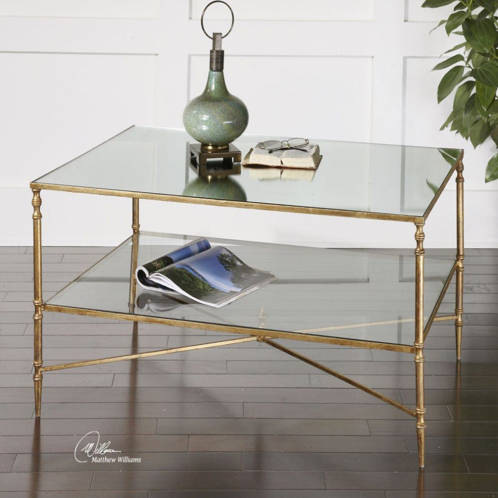 Uttermost Henzler 38 x 19" Mirrored Glass Coffee Table