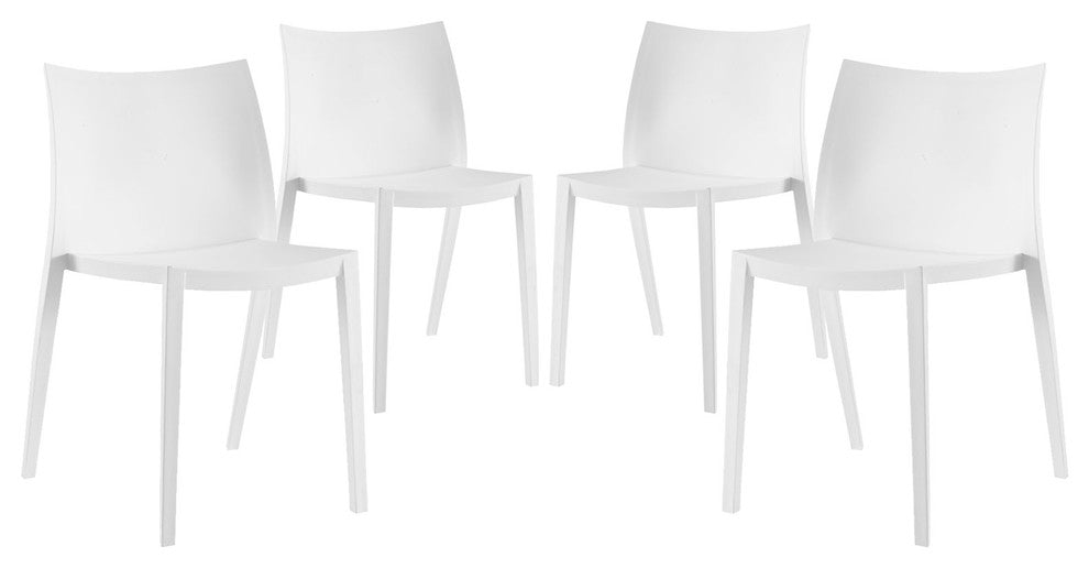Modern White Gallant Dining Side Chair Set of 4
