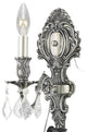Elegant Monarch Wall Sconce, Pewter Finish With Royal Cut Crystal