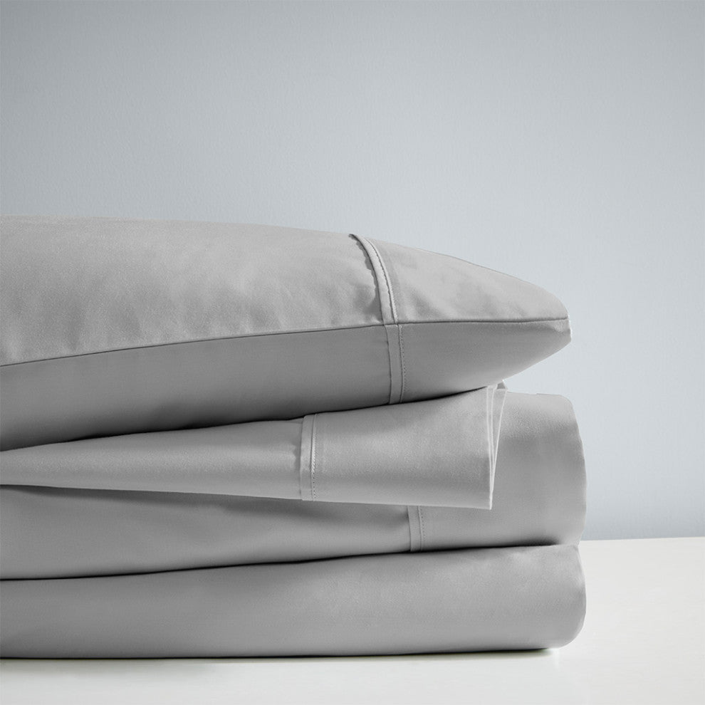 Beautyrest 1000 Thread Count Thermal Management Sheet Set, Light Gray, Full