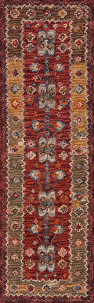 Tangier Hand-Hooked Rug, Red, 2'3"x8' Runner