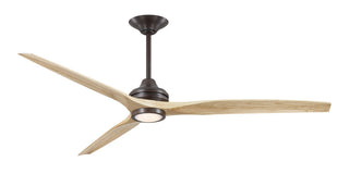 Fanimation Spitfire 72" Fan/LED Light, Dark Bronze, Dark Bronze/Natural Blades