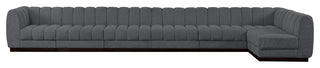 Quinn Chenille Upholstered 7-Piece L-Shaped Modular Sectional, Grey