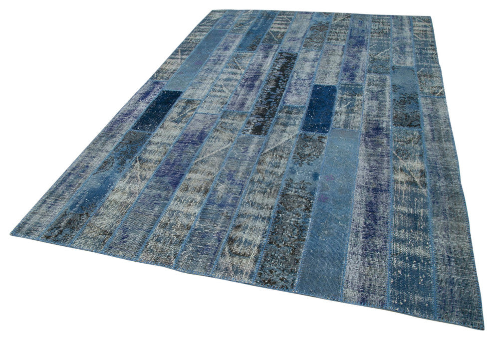 Rug N Carpet - Hand-Knotted Oriental 6' 4" x 9' 10" Overdyed Patchwork Area Rug