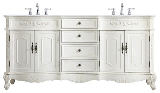 Bathroom Vanity, Antique White, 72", Double Sink