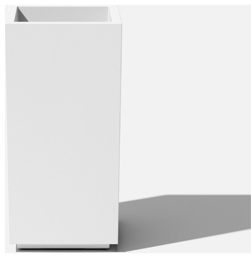 Veradek Block Series Pedestal Planter, White, Tall
