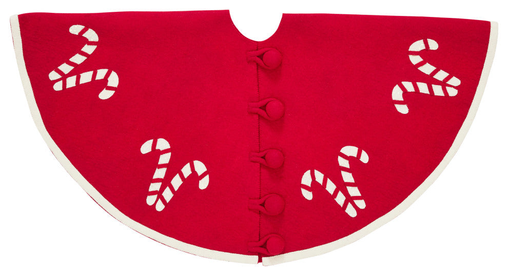 Candy Cane Christmas Tree Skirt in Red