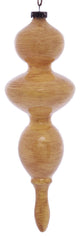Vickerman MC198690 14" Tan Wood Grain Bubble Finial Ornament, Pack of 3