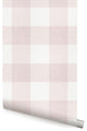 Checkered Fabric Look Medium Peel and Stick Vinyl Wallpaper, Pink, 24"x108"