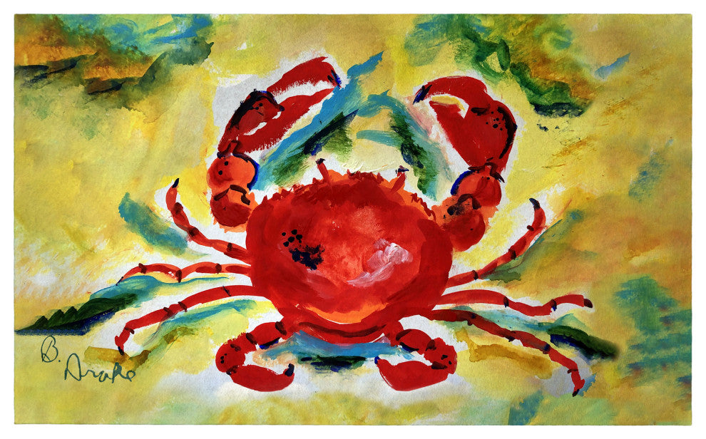 Betsy Drake Rock Crab Door Mat 30x50