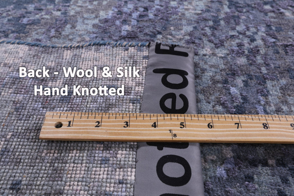 Wool and Silk Abstract Handmade Rug 7' 11" X 10' 1" Q11609