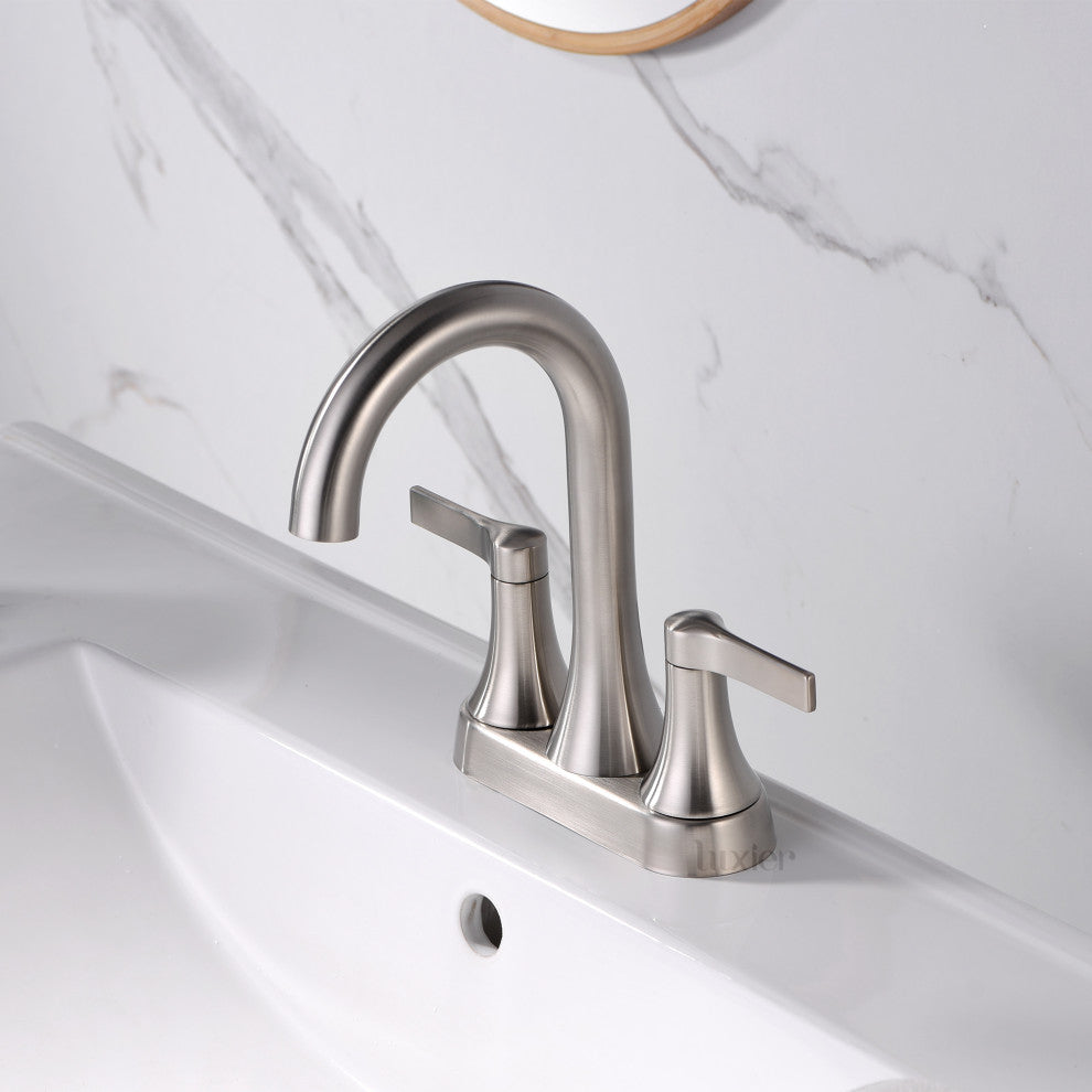 Luxier MSC11-T Single-Handle Bathroom Faucet With Drain, Brushed Nickel
