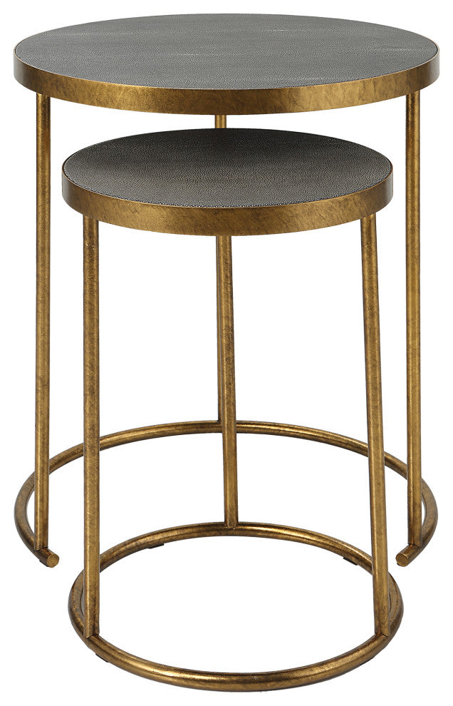 Uttermost Aragon Brass Nesting Tables, Set of 2