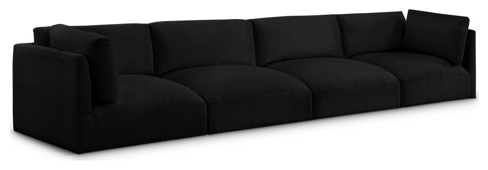 Ease Fabric Upholstered Modular Sofa, Black