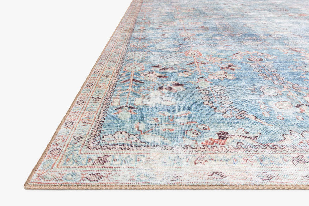 Durable Printed Wynter Area Rug by Loloi, Teal/Multi, 2'-3" X 3'-9"