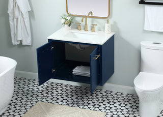 Home Living 19" Midcentury Modern Blue-Light Bathroom Vanity
