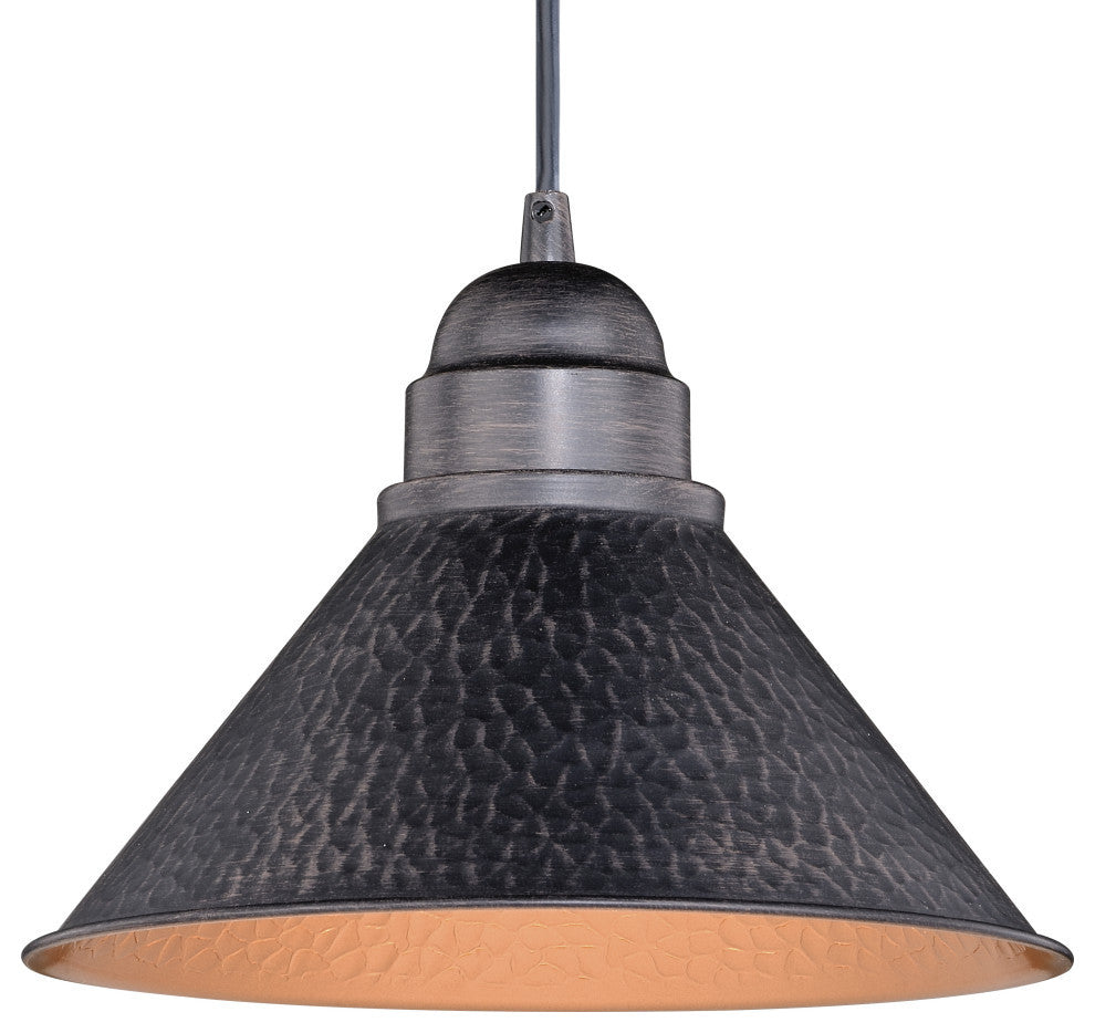 Outland 10" Outdoor Pendant Light Aged Iron and Light Gold