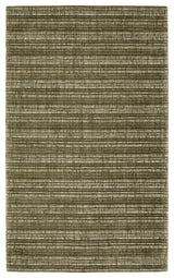 Cayden Textural Stripe Wool Blend Green/ Ivory Hand-tufted Rug 10' x 13'