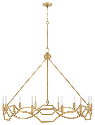 Hinkley Leona Large Chandelier, Distressed Brass