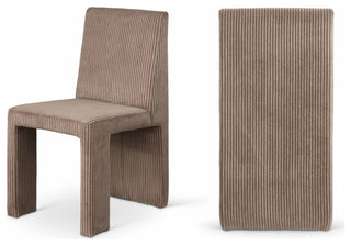 Benson Upholstered Dining Chair, Brown, Microsuede Corduroy