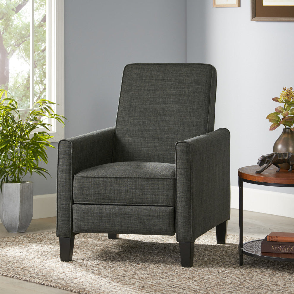 GDF Studio Hinus Indoor Upholstery Club Chair Recliner, Dark Forest Gray