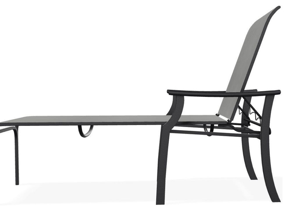 St. Catherine Sling 4-Position Outdoor Chaise Lounge, Alloy/Black