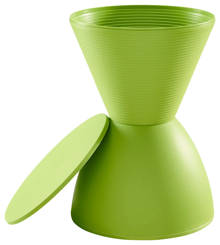 Modern Contemporary Stool, Green, Plastic