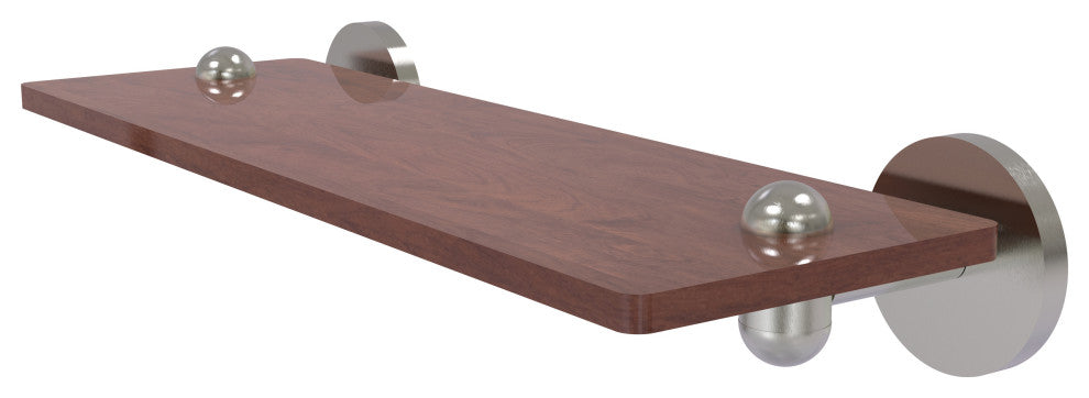Tango 16" Solid Wood Shelf, Satin Nickel