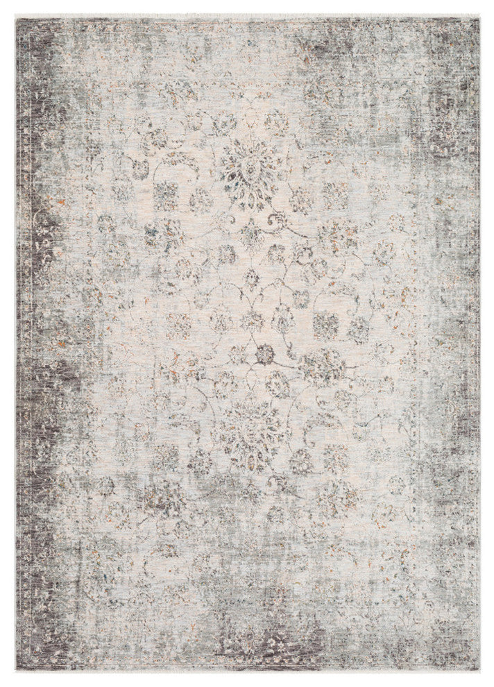 Presidential Updated Traditional Gray, White Area Rug, 2'x3'3"