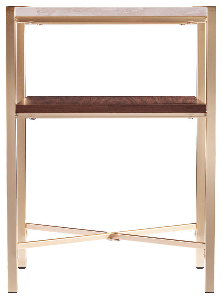 Altivo Square Faux Marble End Table With Storage