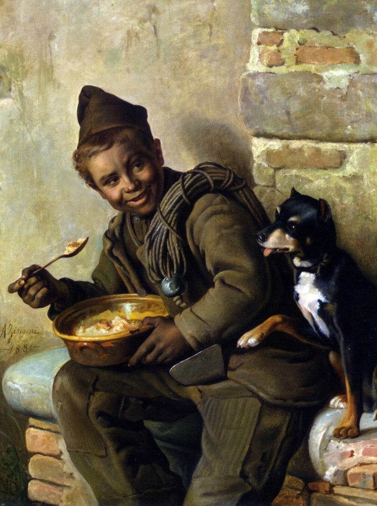 Aurelio Zingoni Meal Time for the Chimney Sweep Gallery Wrapped Canvas Print